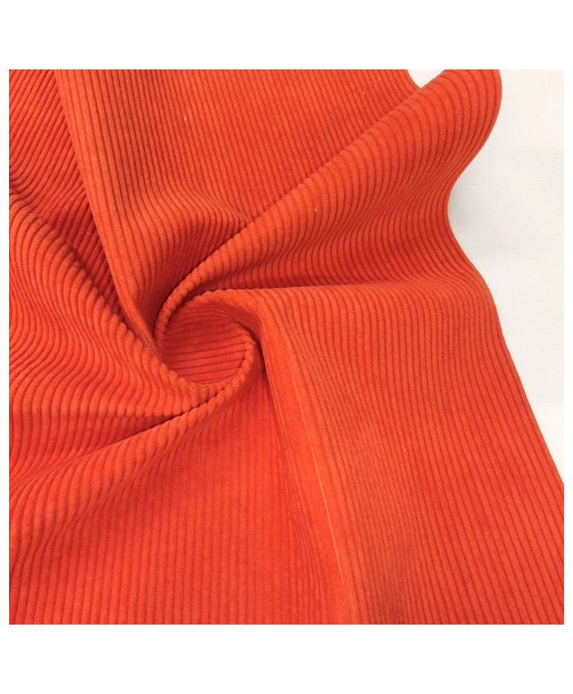 Velours côtelé d'ameublement - Huggy Orange spicy
