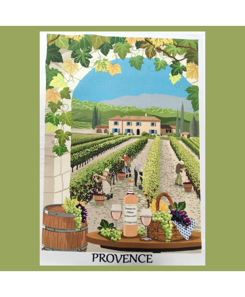 Torchon coton - Vin de Provence