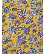 Tissu Cretonne Arlésienne Indienne Jaune/Bleu