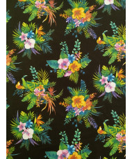 Coton- Hibiscus fond noir