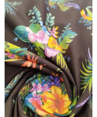 Coton- Hibiscus fond noir