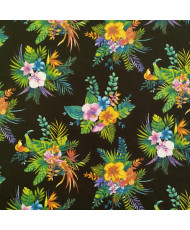 Coton- Hibiscus fond noir