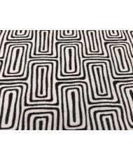 Tissu Jacquard Géométrique Noir et blanc "Gobi"
