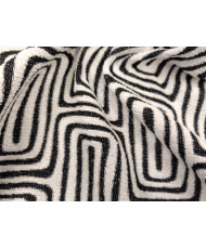 Tissu Jacquard Géométrique Noir et blanc "Gobi"
