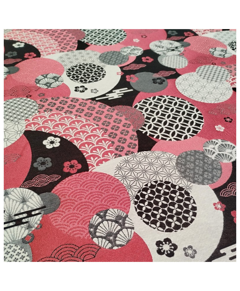 Jacquard-Ying rouge-140 cm de large