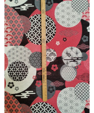 Jacquard-Ying rouge-140 cm de large