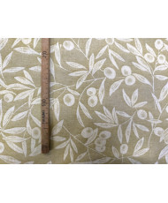 Tissu jacquard enduit motif oliviers – 100% coton – Largeur 183 cm – Beige et écru
