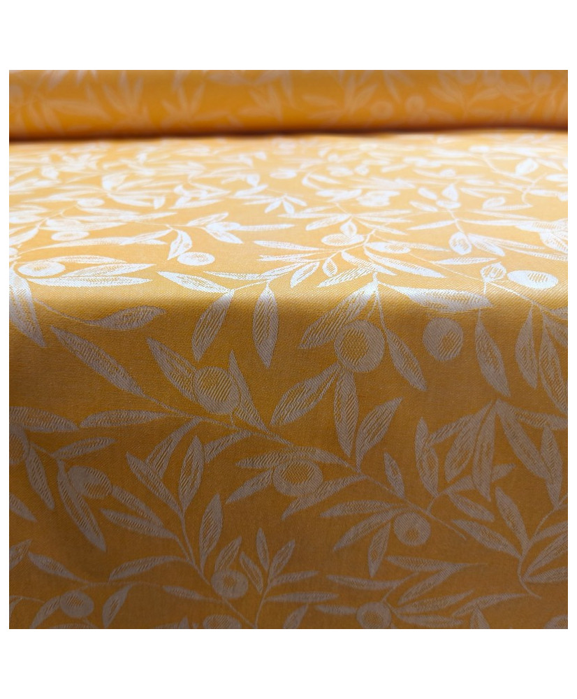 copy of Tissu jacquard enduit motif oliviers – 100% coton – Largeur 183 cm – Beige et écru