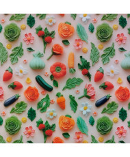 Toile enduite Veggie 3D-140 cm