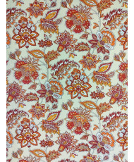 Cretonne enduite Arlésienne Indienne Ivoire/orange