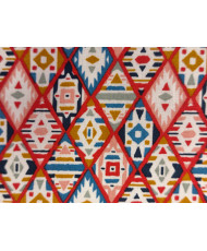 Tissu coton imprimé géométrique ethnique – Tex -  Rouge