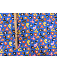 Tissu coton imprimé - Persépolis - bleu