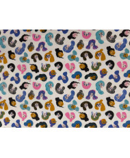 copy of Tissu coton imprimé - Persépolis - bleu