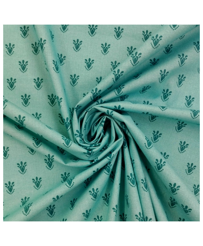Coupon Cretonne Provençal semi bleu - 65 cm