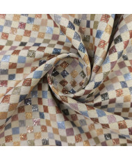 "Trendex" Tissu Jacquard à Carreaux Multicolores avec Fils Métallisés et Sequins