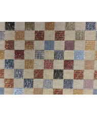 "Trendex" Tissu Jacquard à Carreaux Multicolores avec Fils Métallisés et Sequins