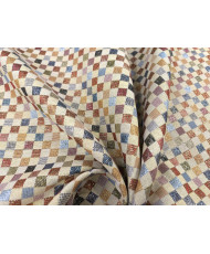 "Trendex" Tissu Jacquard à Carreaux Multicolores avec Fils Métallisés et Sequins