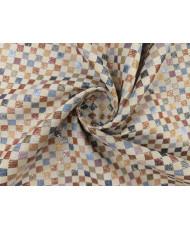 "Trendex" Tissu Jacquard à Carreaux Multicolores avec Fils Métallisés et Sequins