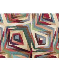 " Rutor" Jacquard Tissu Jacquard Géométrique Multicolore – Motif Cubiste en Spirale