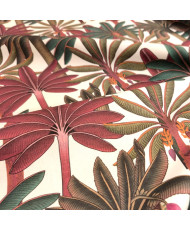 copy of Tissu 100% Coton "Amar" – Motif Paon, Montgolfière & Fleurs – Largeur 280 cm