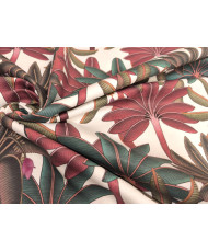 copy of Tissu 100% Coton "Amar" – Motif Paon, Montgolfière & Fleurs – Largeur 280 cm