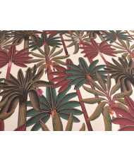 copy of Tissu 100% Coton "Amar" – Motif Paon, Montgolfière & Fleurs – Largeur 280 cm