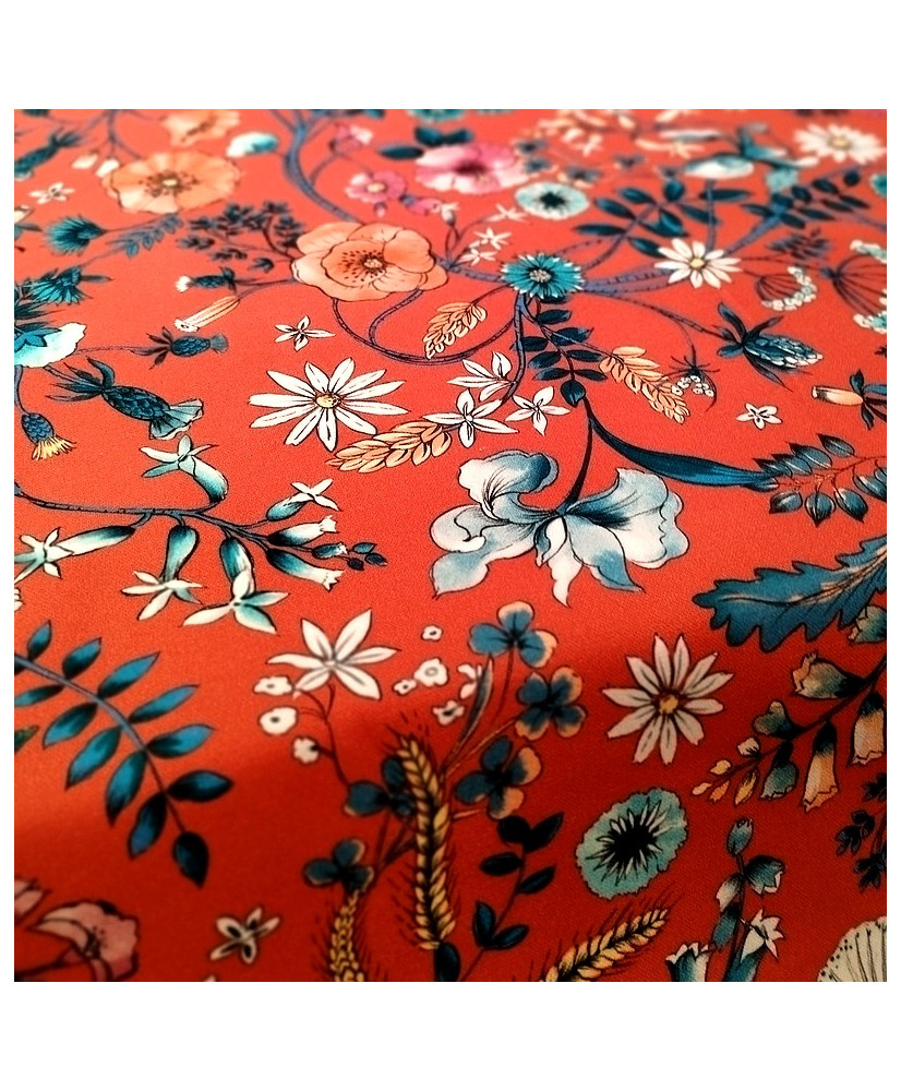 Toile coton 1/2 panama-Jardins des Secrets-Tomette