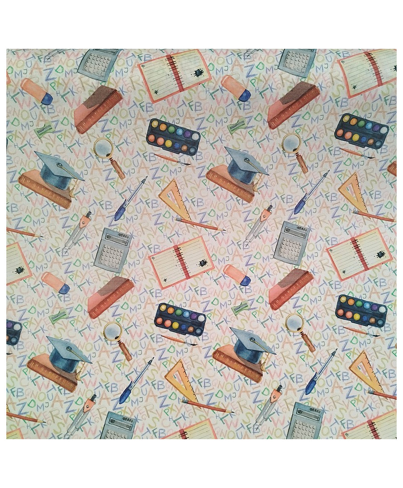 Coton-SCHOOL- 140 cm de large