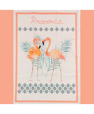 Torchon coton - Flamant rose
