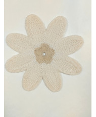 Fleur Bohème en Crochet Écru-Modèle 1