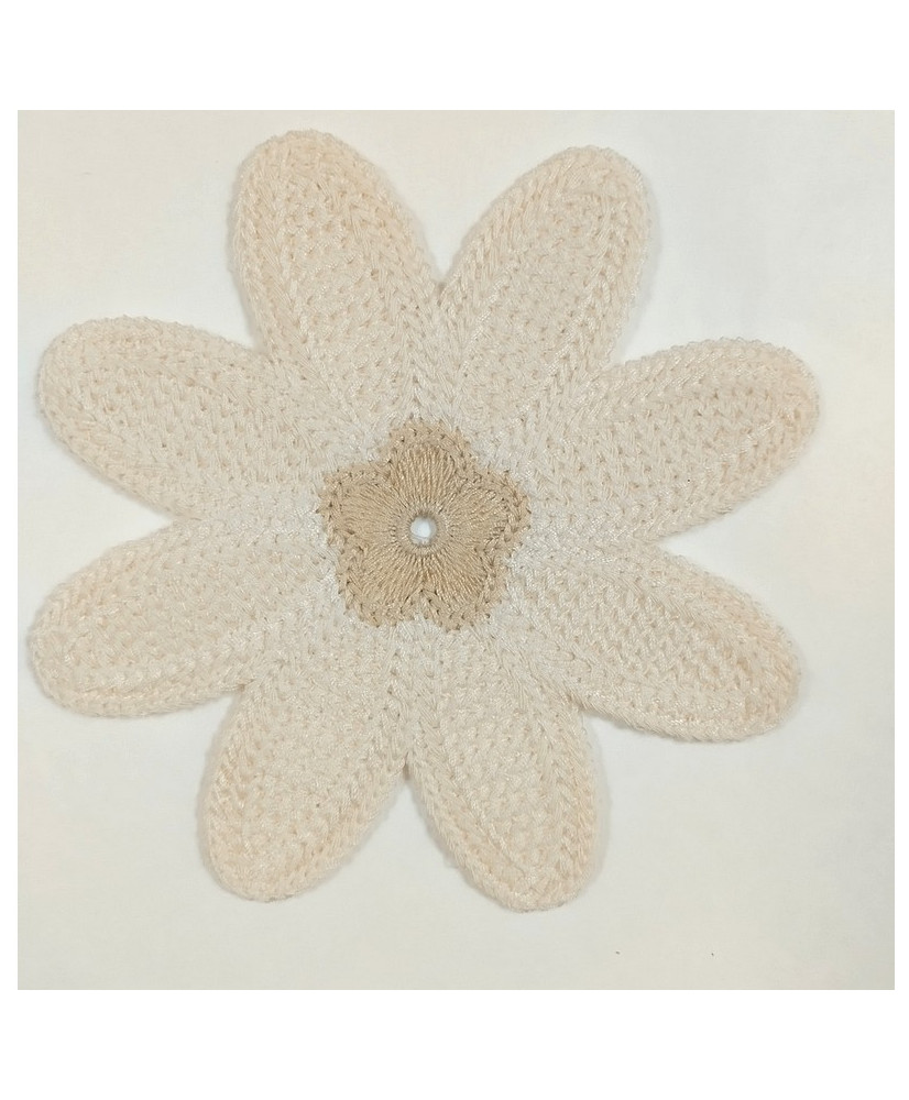 Fleur Bohème en Crochet Écru-Modèle 1