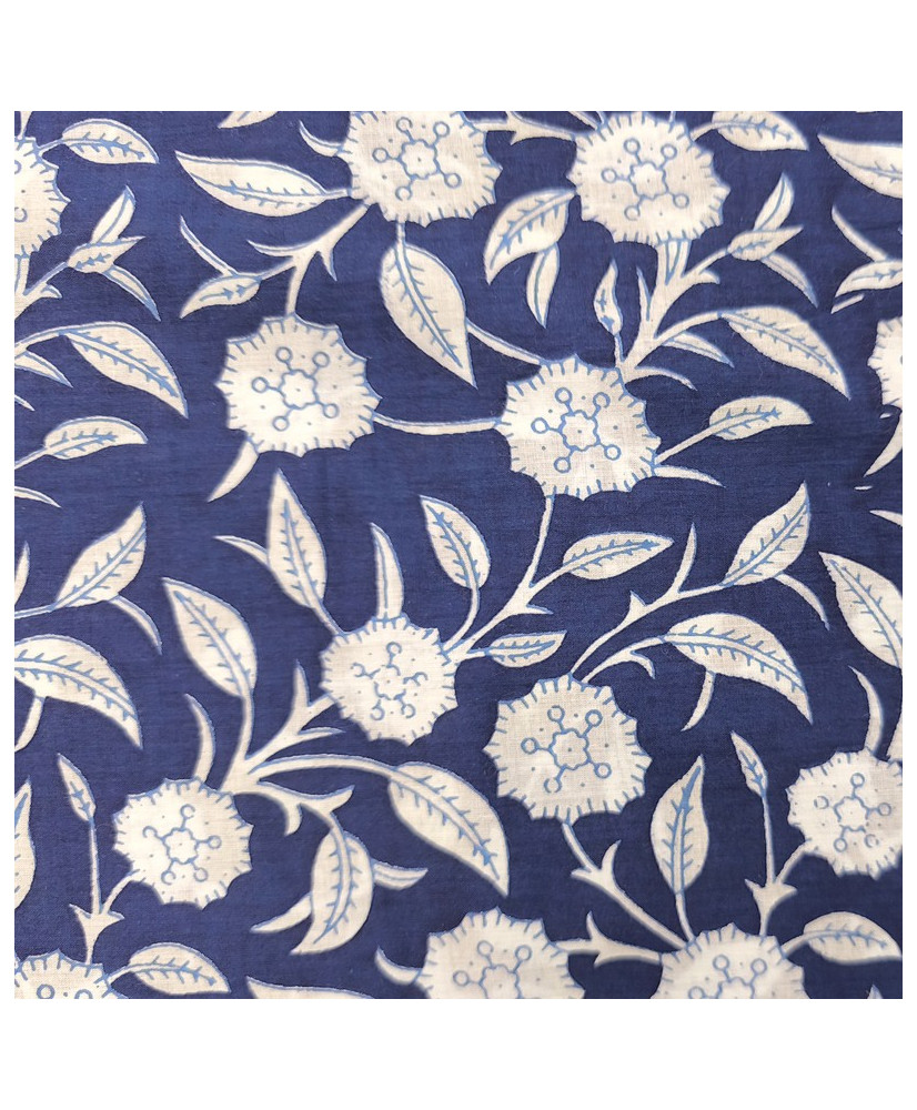 Voile de coton indien "Taj-Mahal" Indigo