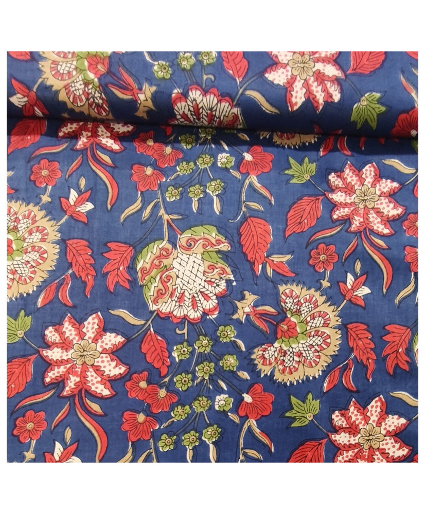 copy of Voile de coton indien "Taj-Mahal" Indigo