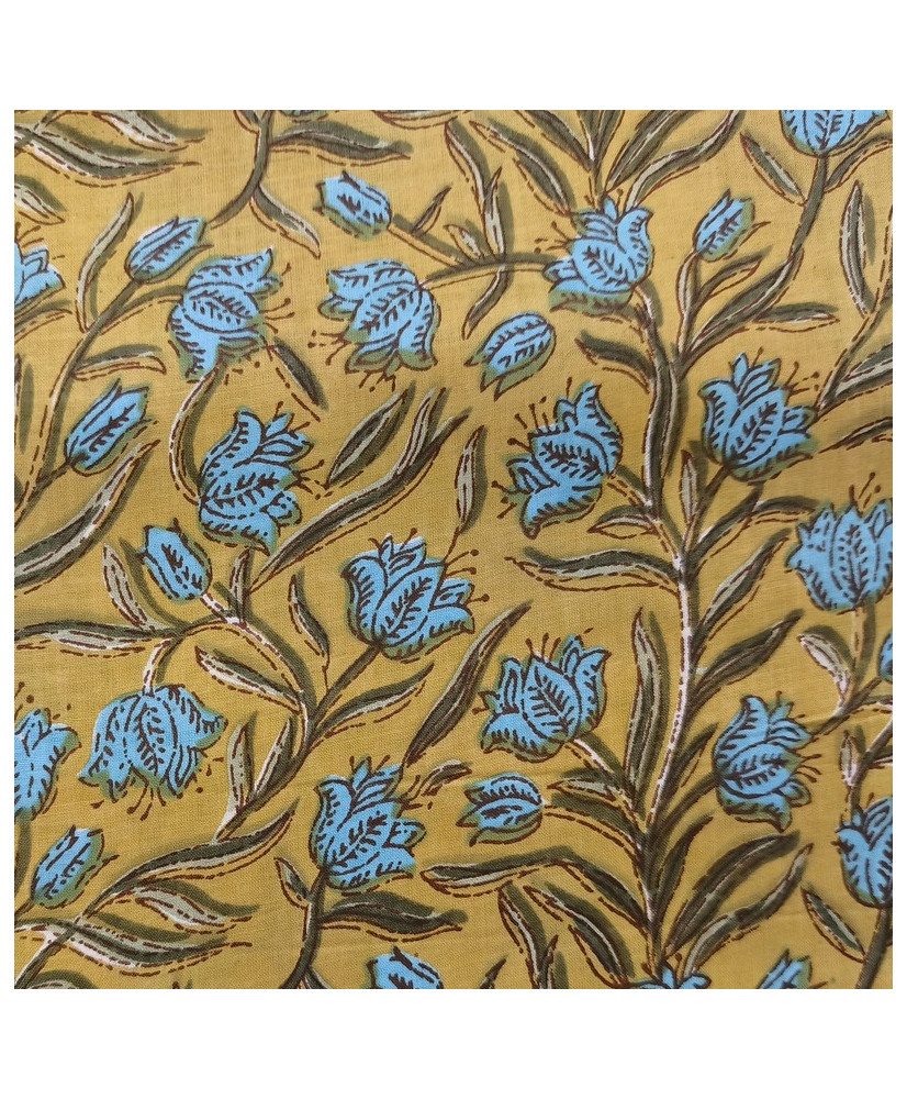 copy of Voile de coton indien "Taj-Mahal" Indigo
