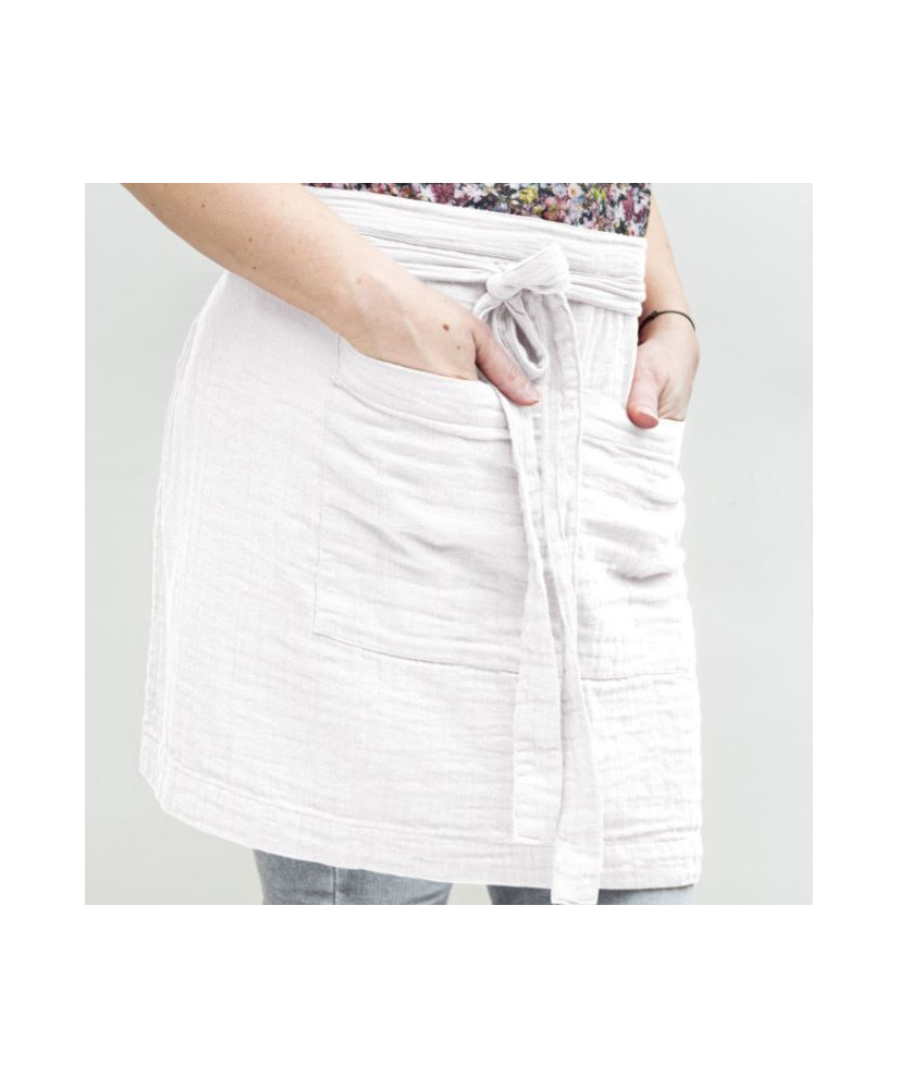 Tablier 45x80 cm Gaze de coton Blanc