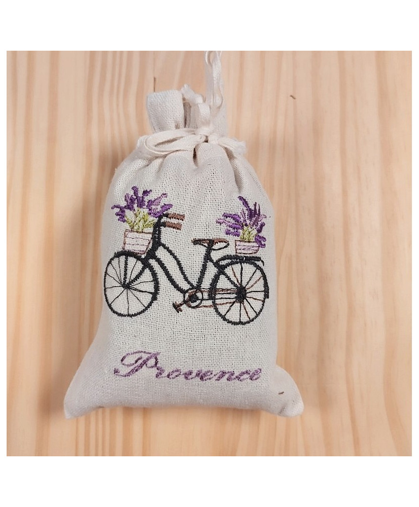 Sachet de lavande brodée « Bicyclette»