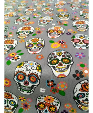 Cretonne- Calavera fond gris