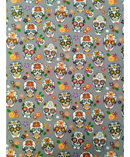 Cretonne- Calavera fond gris
