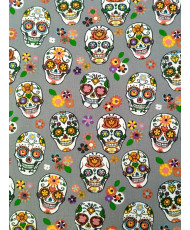 Cretonne- Calavera fond gris