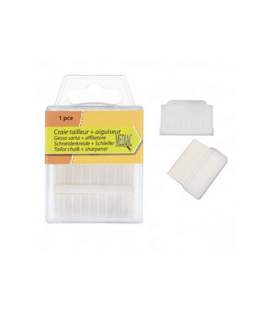 Craie couture blanche – étui + aiguiseur