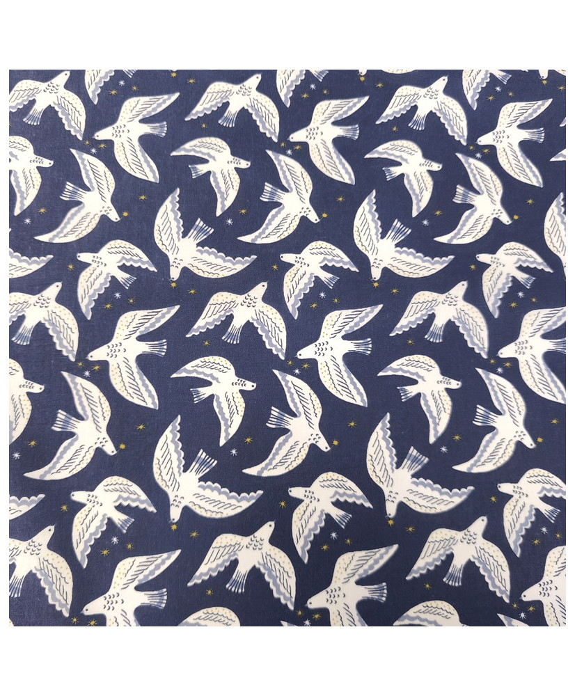 Cotton Cretonne Fabric – Onirique blue
