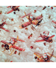 Tissu Coton Père Noël 3D en...