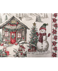 Carré jacquard Motifs Noël "Chorale"