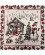 Carré jacquard Motifs Noël "Chorale"