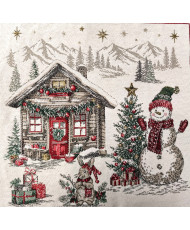 Carré jacquard Motifs Noël "Chorale"