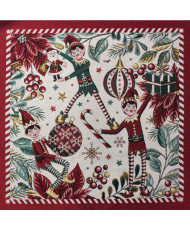 Carré jacquard Motifs Noël "Lutin Taquin"