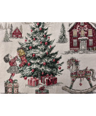 Carré jacquard Motifs Noël "Laponie"