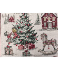 Carré jacquard Motifs Noël "Laponie"