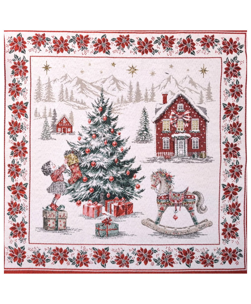 Carré jacquard Motifs Noël "Laponie"