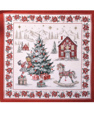Carré jacquard Motifs Noël "Laponie"